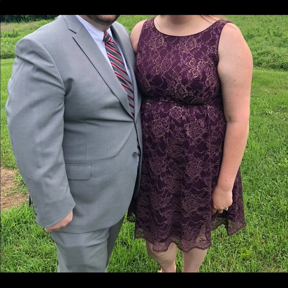 Lace purple dress